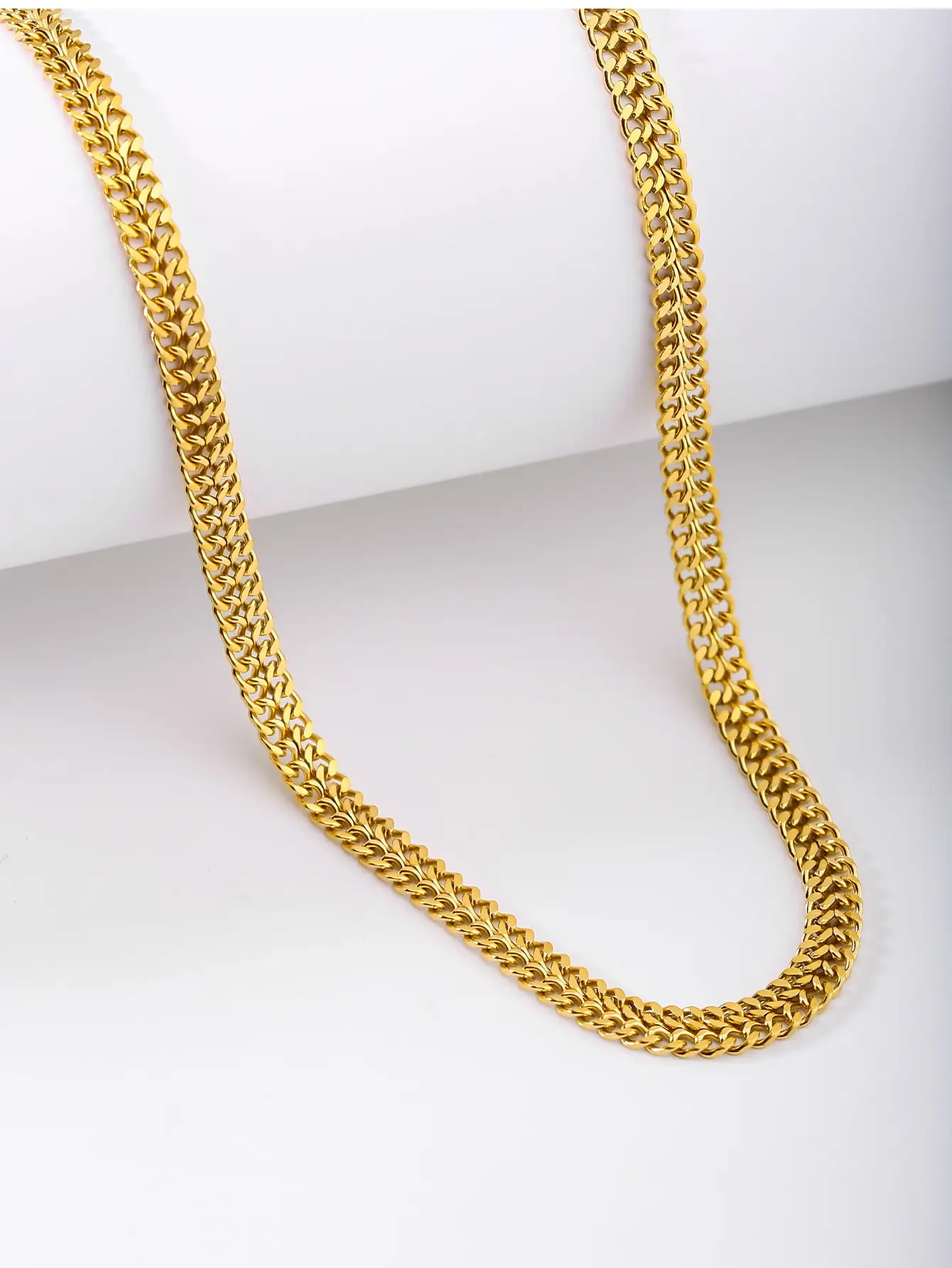 Stainless Steel Necklace For Women Double Row Chain Necklace