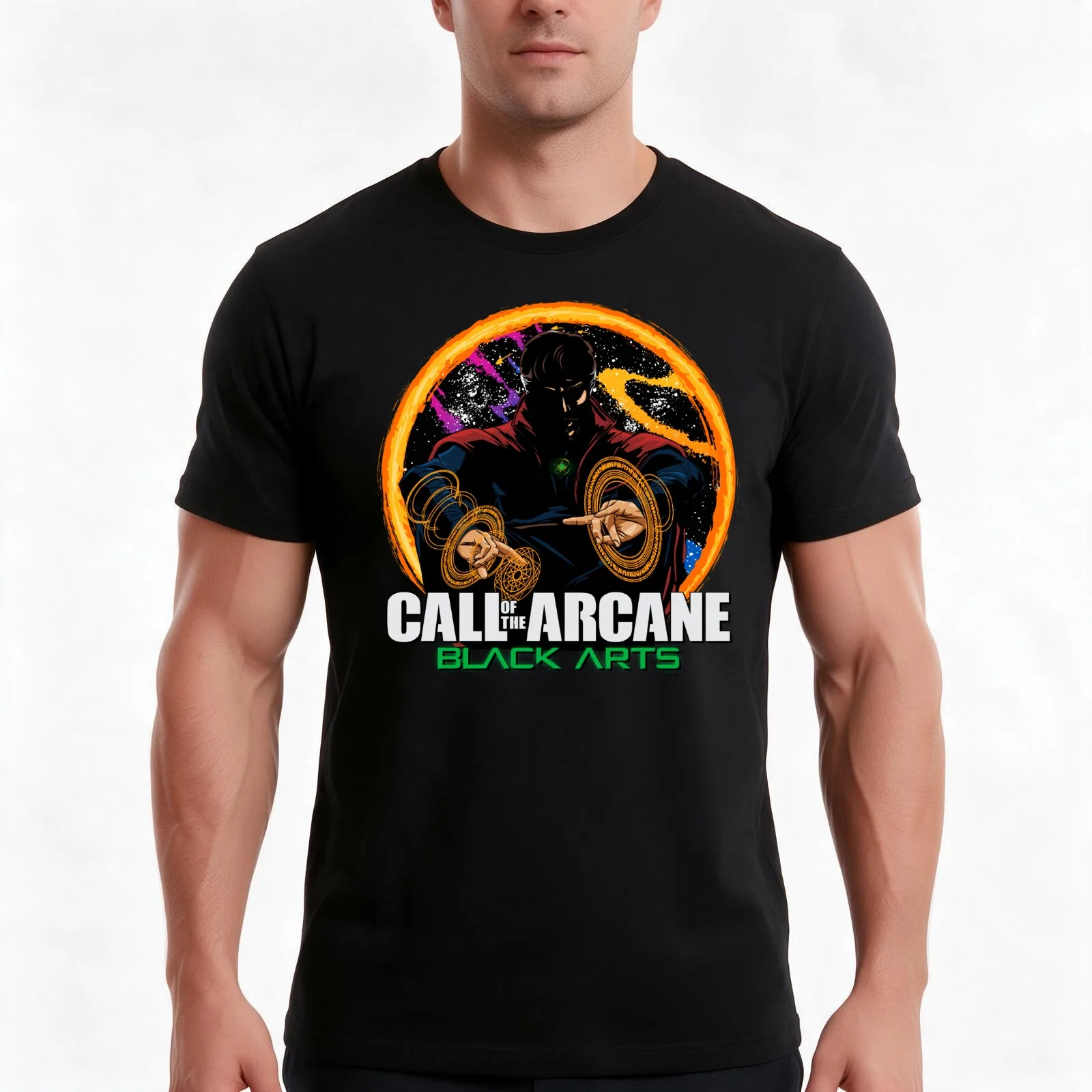 Call of the Arcane T-Shirt, Summer Casual Cotton Tee, Oversized Streetwear Tops, Vintage Graphic Print, Loose Fit Short Sleeve