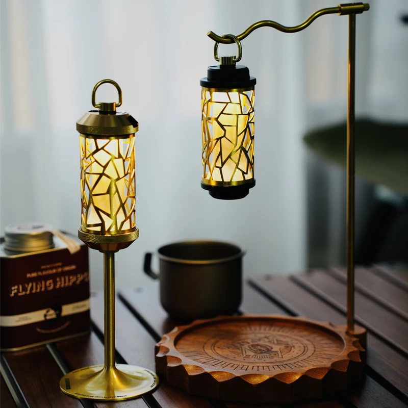 Camping Light Decorative Cover Made of Copper Material, Upper and Lower Shell, Decorative Replacement Cover for Camping Light