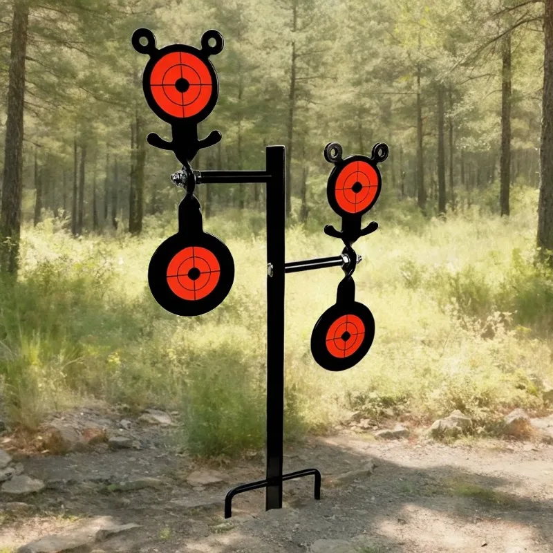 Four targets hit, 360 degree rotation shooting, ground penetrating target, pinball shooting practice, steel carbon target