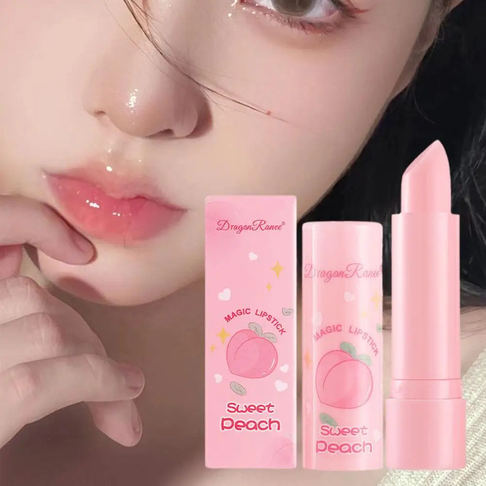 

Peach Color Lip Balm Crystal Temperature Change Lipstick Girl Moisturizing LongLasting Lip Gloss Makeup Lip Care Repair Cosmetic