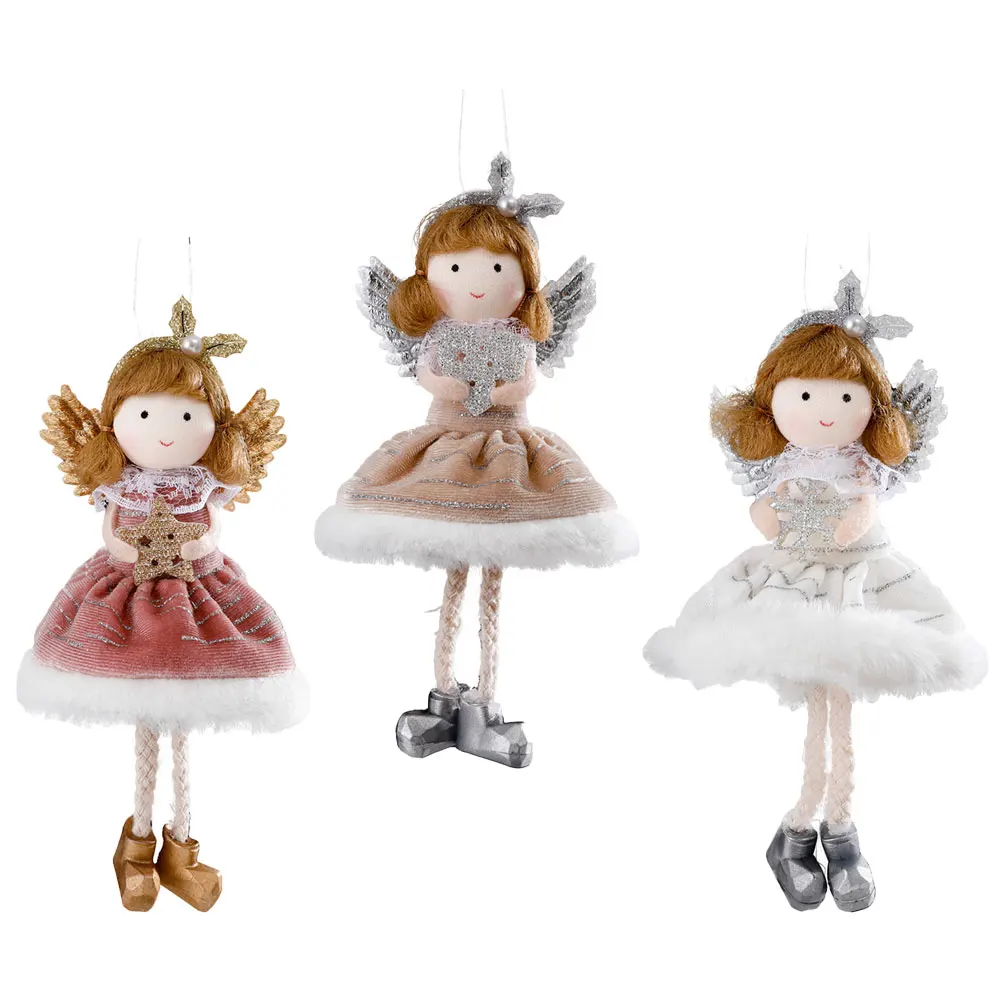 

3Pcs Christmas Tree Hanging Angel Ornaments Xmas Pendant Hanging Decoration Holiday Gift Angel Ornaments Christmas Supplies