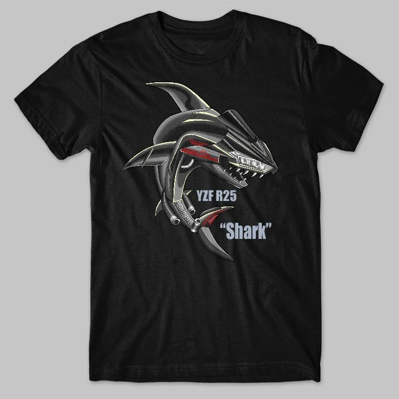 الكلاسيكية دراجة نارية YZF R25 القرش تحويل مستوحاة تي شيرت 100% القطن س الرقبة قصيرة الأكمام عادية قميص رجالي حجم S-3XL #6