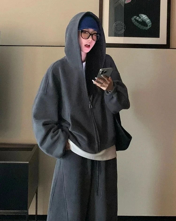 طقم ملابس رياضية كاجوال عصرية للنساء بنطال ذو قصة أرجل واسعة وسويت شيرت للتنحيف مكون من قطعتين #2