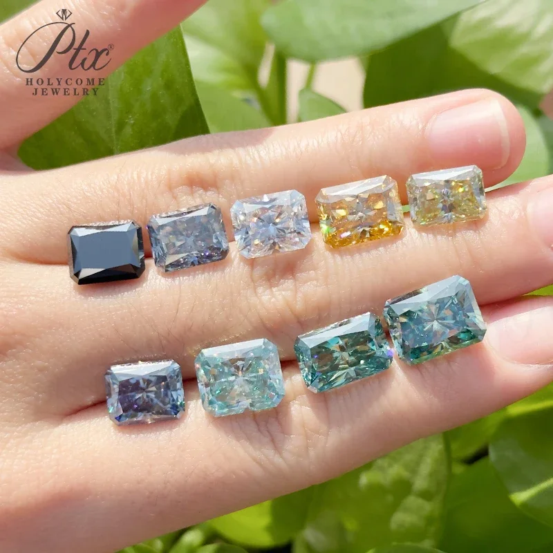 100% Moissanit-Diamant, Radiant-Schliff, 0,3-10 Karat, DIY-Ring, Halskette, Ohrringe, Hauptmaterialien, Großhandel, Perlen in Primärfarben – Detail 4