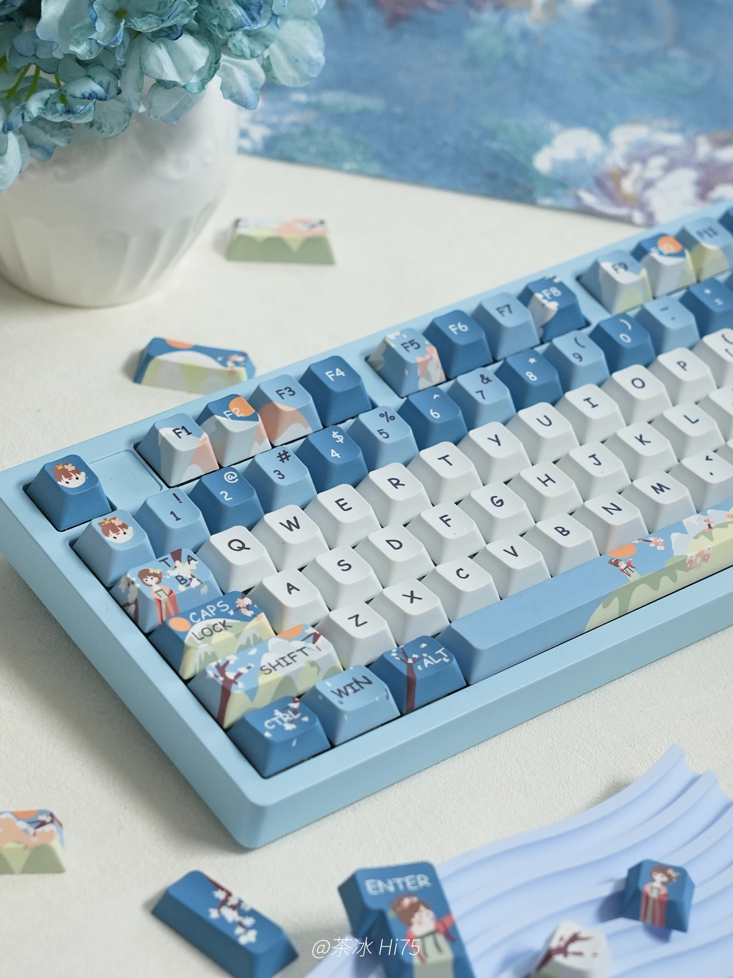 daydream-dream-garden-surprise-dream-145-key-dca-highly-thermal-sublimation-customized-mechanical-keyboard-chinese-style-keycaps