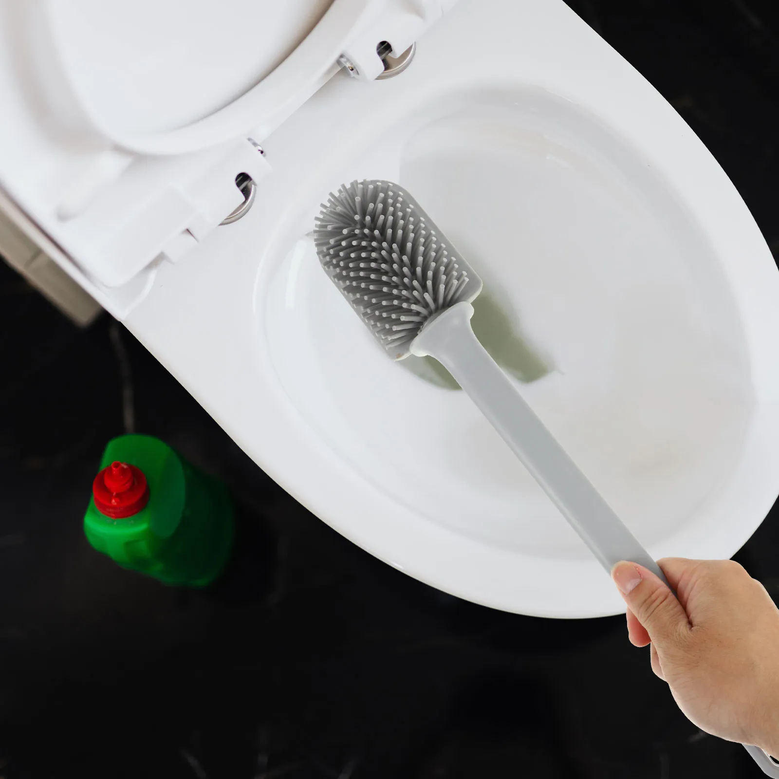 

Набор для чистки унитаза (1 шт.): высококачественная щетка из TPR и PP материалов, без капель, без выпадения ворса, для глубокой очистки.