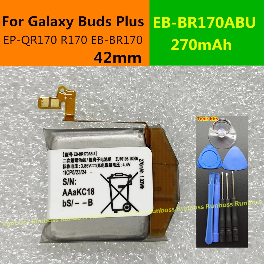 New EB-BR170ABU 42mm 270mAh Battery For Samsung Galaxy Buds Plus EP-QR170 R170 BR170 Earphone Compartment Battery SM-R170