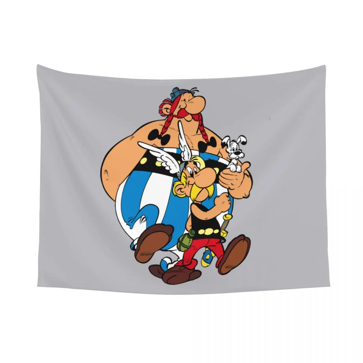 Customized Hippie Asterix And Obelix Tapestry Wall Hanging Home Decor Adventure Manga Getafix Dogmatix Tapestries Dorm