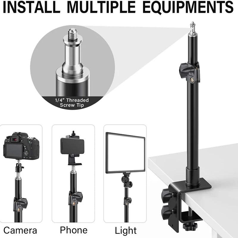 C Clip Stand Removable Telescopic Support Stand for Video Make-up Living Universal Mobile Camera Tripod Stand Light Stand