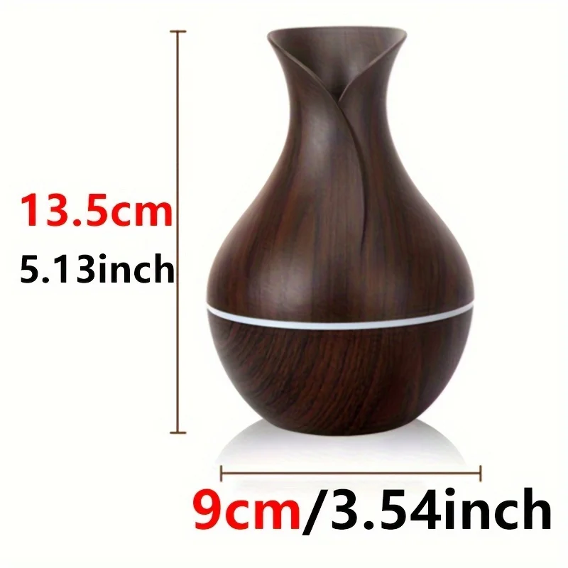 Vase-Shaped Ultrasonic Humidifier with 7 LED Color Options, USB Powered, Starry Roof Design, Essential Oil Diffuser, Auto Shut-O