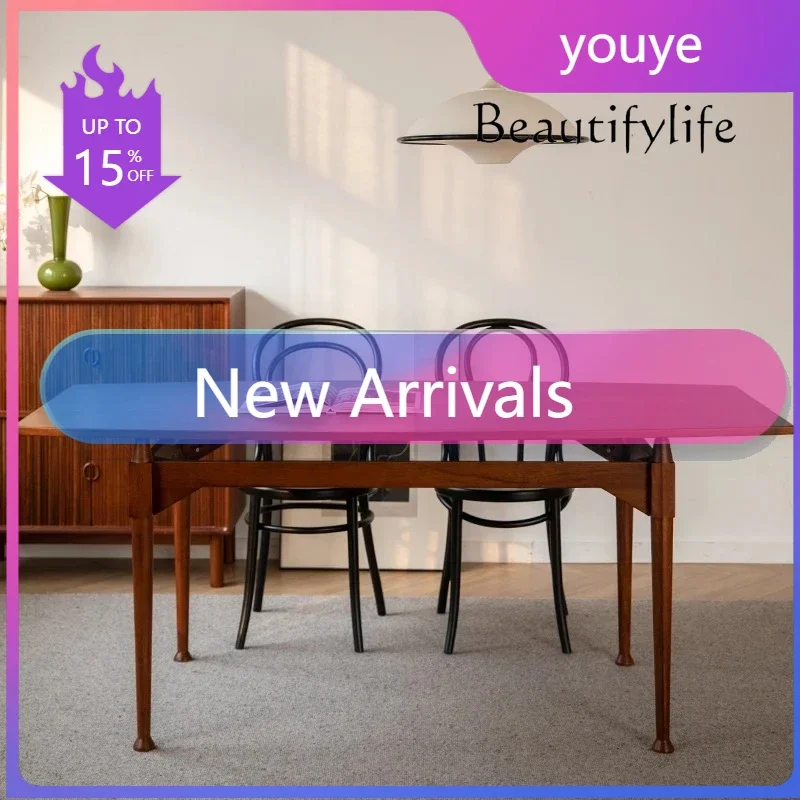 N36 ARetro Teak Rectangular Solid Wood Dining Table