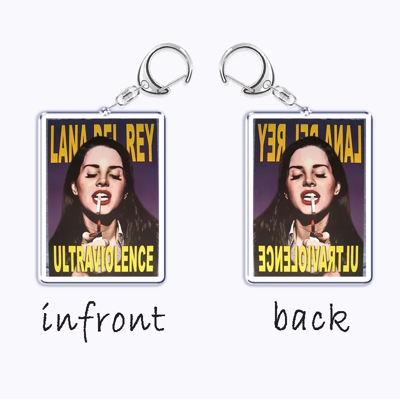 Popular Singer Lana Del Rey Keychain for Accessories Bag Pendant Key Chain Ring Born To Die Ultraviolence Keychains Jewelry Gift