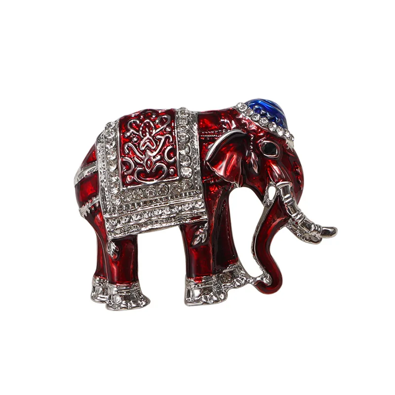 Broche de elefante vintage de moda, accesorios de nicho de alto sentido, pin de ramillete de animal auspicioso