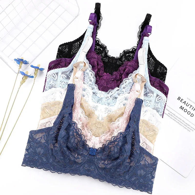 3PC Women's Sexy Lace Bras Push Up Bralette Set