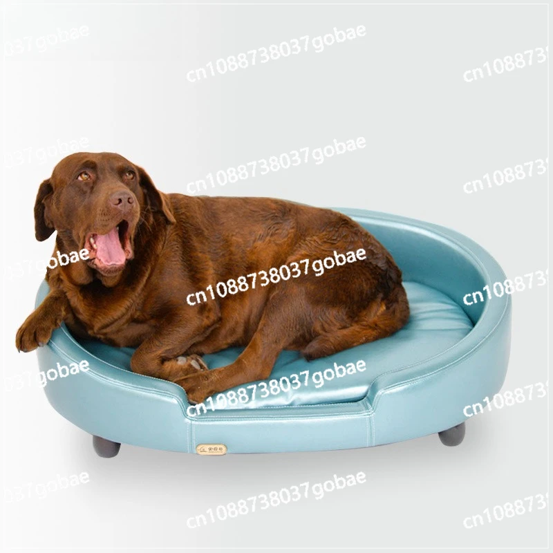 사계절용 면과 린넨 애완동물 침대, 변형 없이 탈부착 및 세탁 가능