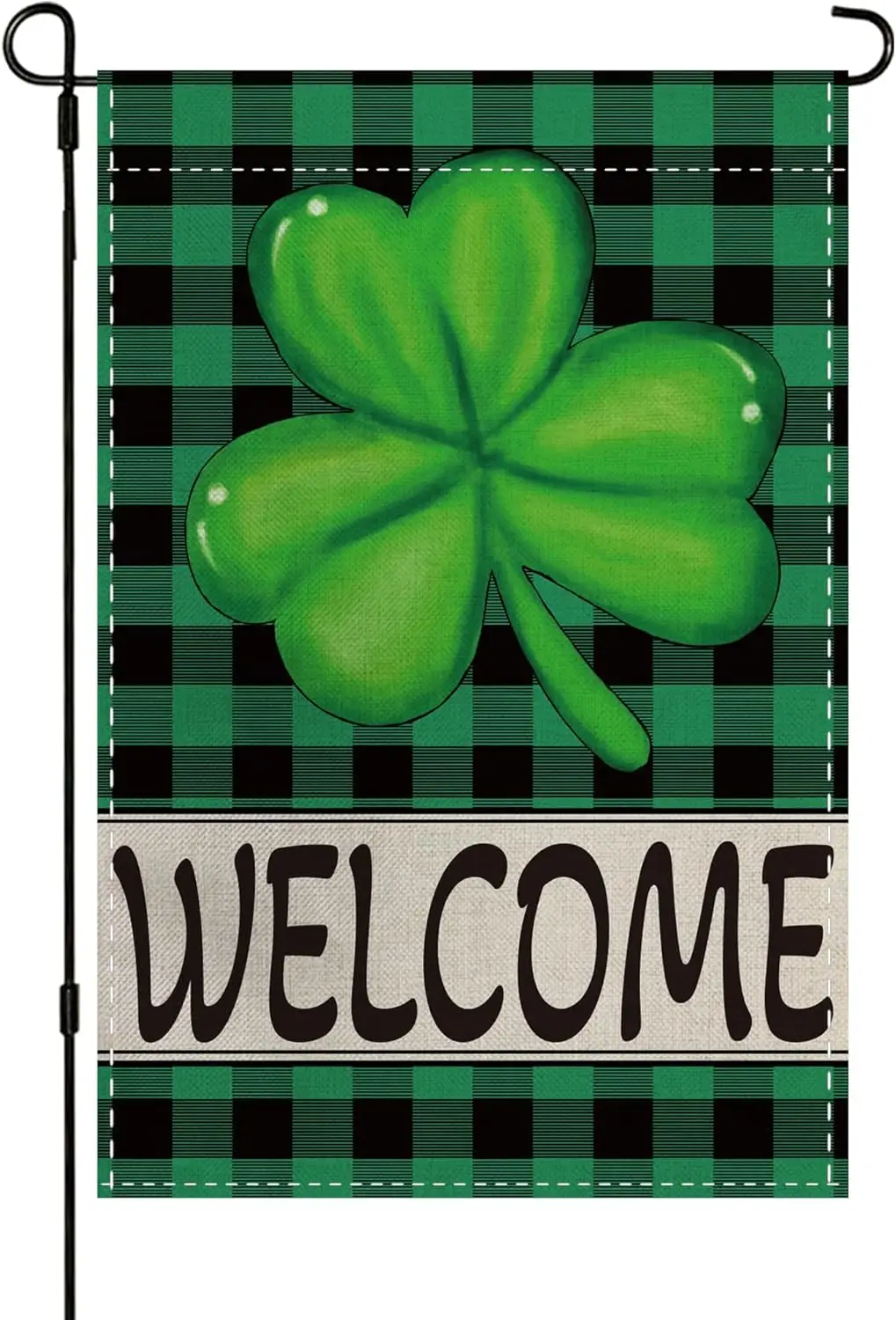 Welcome Lucky Clover St Patricks Day Garden Flag 12x18 Inch Double Sided Green Plai Seasonal Spring Flag Yard Outdoor Decor ZZM