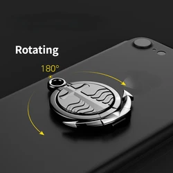 Creative Magnetic Cell Phone Grips Metal Finger Ring Holder Car Stand Boat Anchor Loop Strap Kickstand Mobile Phone Attachment