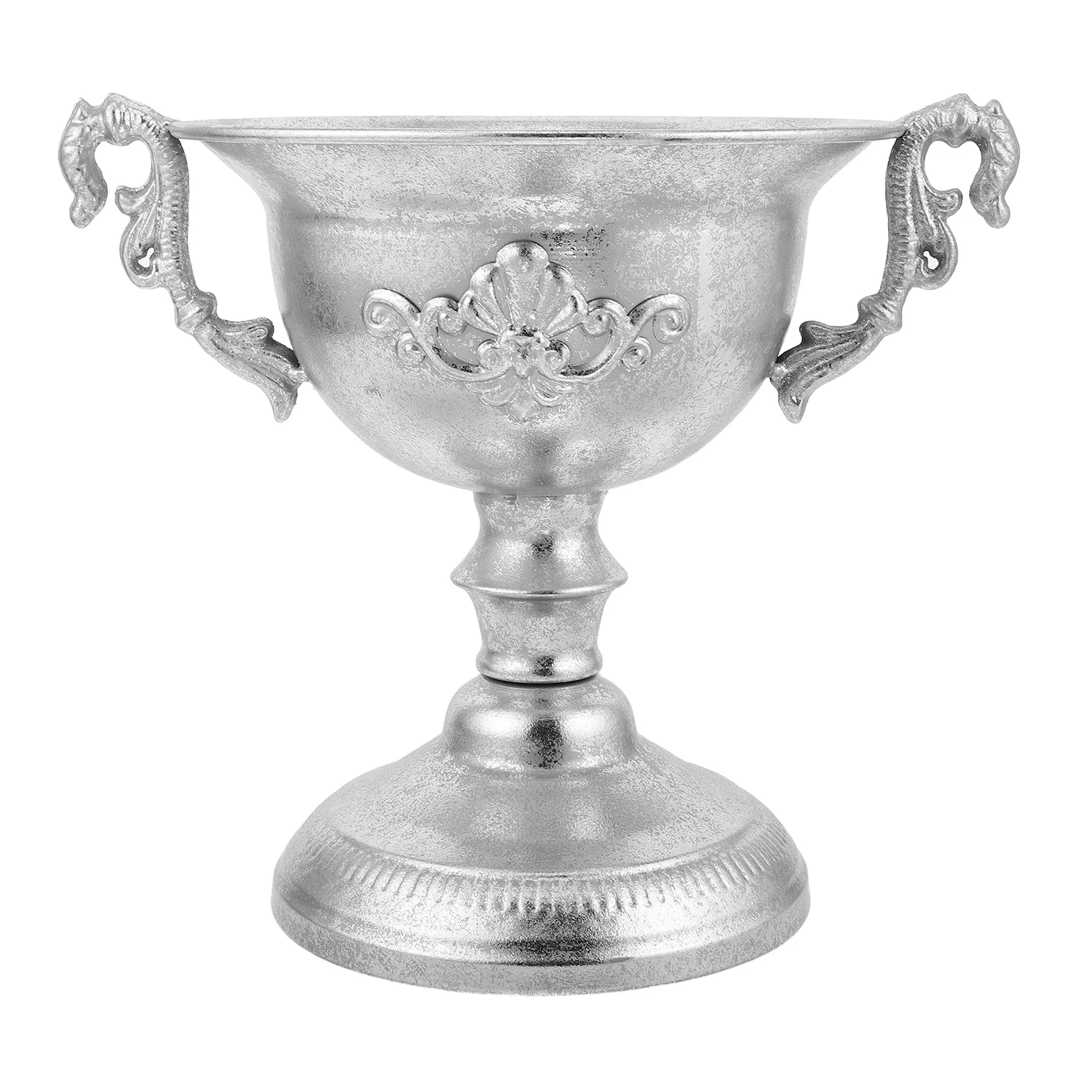 مزهرية معدنية أوروبية عتيقة 10.22X9.04X6.09 "الزعثرة الحديد الفن اناء للزهور لطاولة الطعام ديكور محور الزفاف