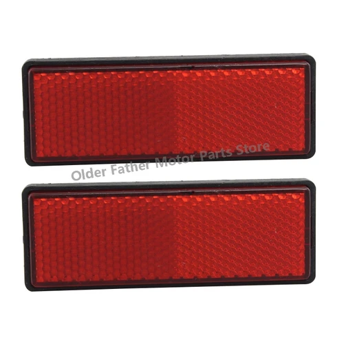 Imagen 2 del producto Placa reflectante Universal para motocicleta, Reflector de advertencia rojo trasero para Harley, Yamaha, Suzuki, Honda, Chopper, Cafe Racer