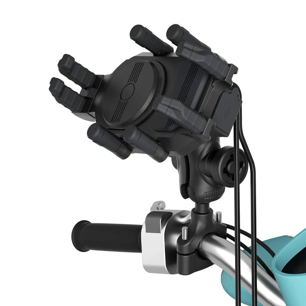 

Motorcycle Phone Holder 15W Wireless Charger Shockproof Bike Cellphone Support Anti-Theft Waterproof Phone Bracket