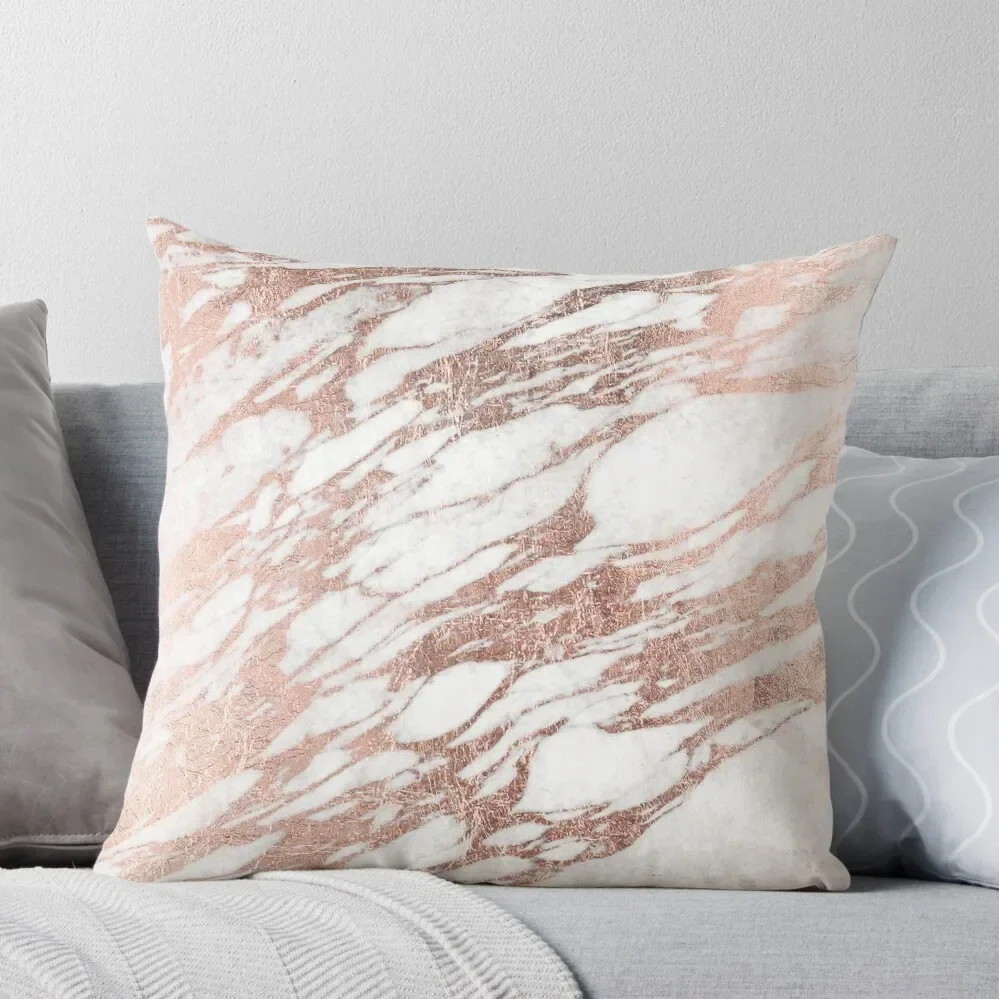 

Chic Elegant White and Rose Gold Marble Pattern Throw Pillow Couch Cushions Cushion Cover For Sofa Pillow