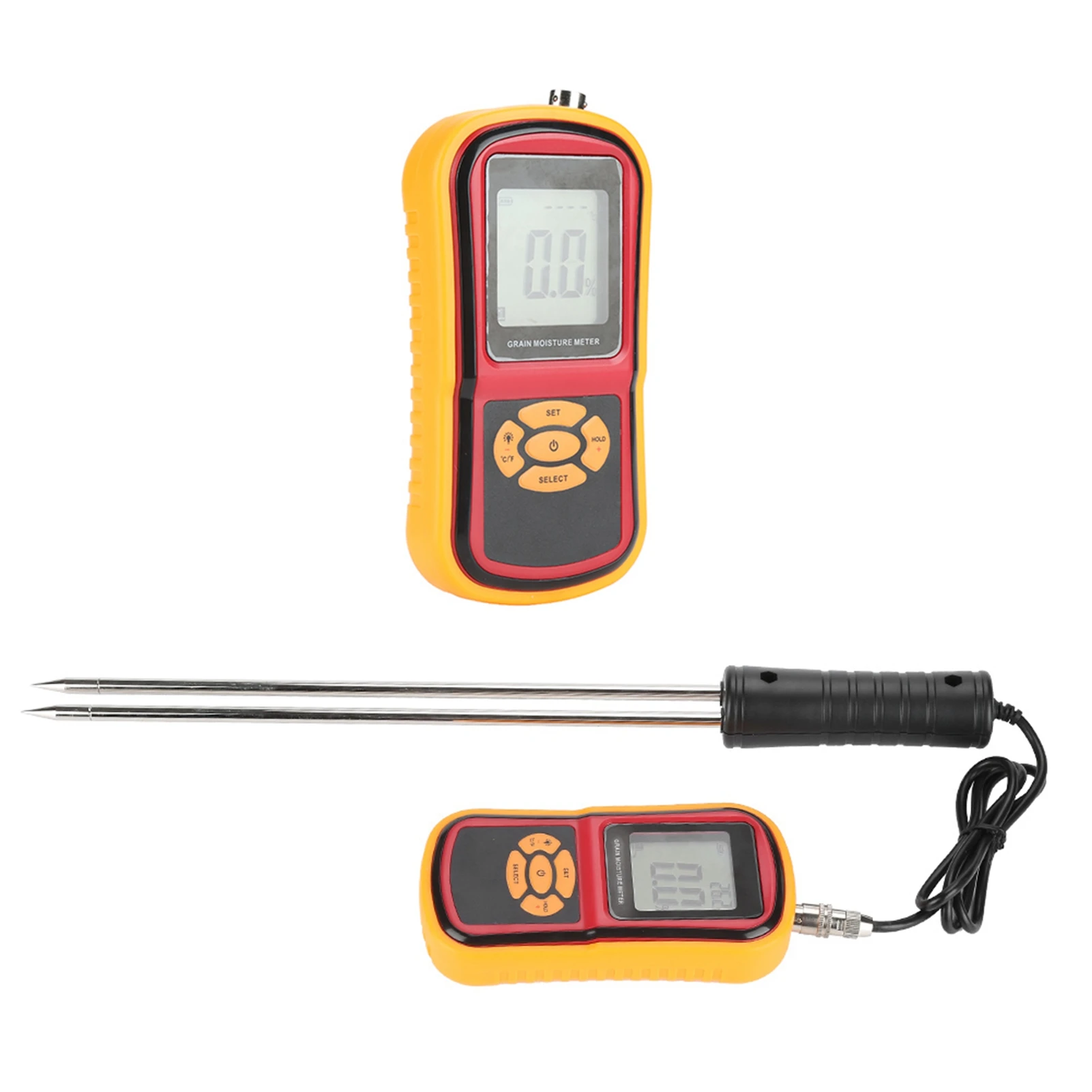 Digital Moisture Meter GM640 Portable Digital LCD Grain Moisture Temperature Meter for Wheat Rice Corn Bean Grain Moisture Meter
