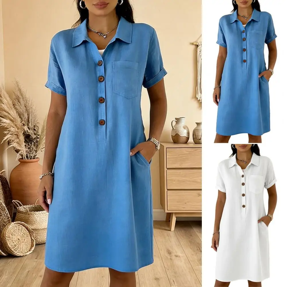 Summer New Solid Color Loose Casual Shirt Women Short Sleeve Oversized Aesthetic Tops Women All Match Femme Clothes With Pockets