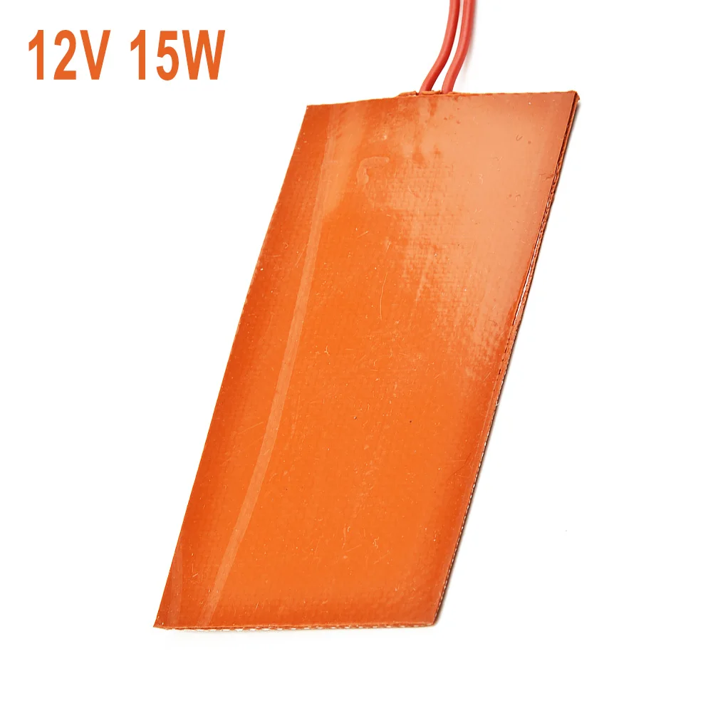 1pc Silicone Heater Pad With Backing Adhesive 12V 15W 50*100mm Heating Pad For 3D Printer Car Fuel Tank Tool Parts