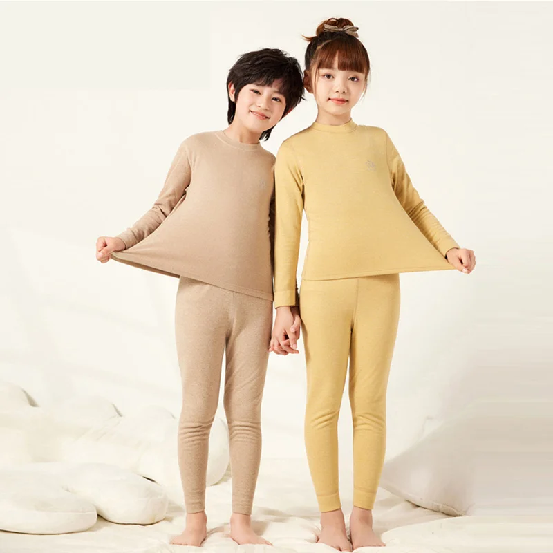 2023 New Boys Girls Underwear Suit Children Clothing Sets Autumn Winter Warm Tops+Pants 2Pcs Kids Clothes Homewear Pajamas 3-14Y