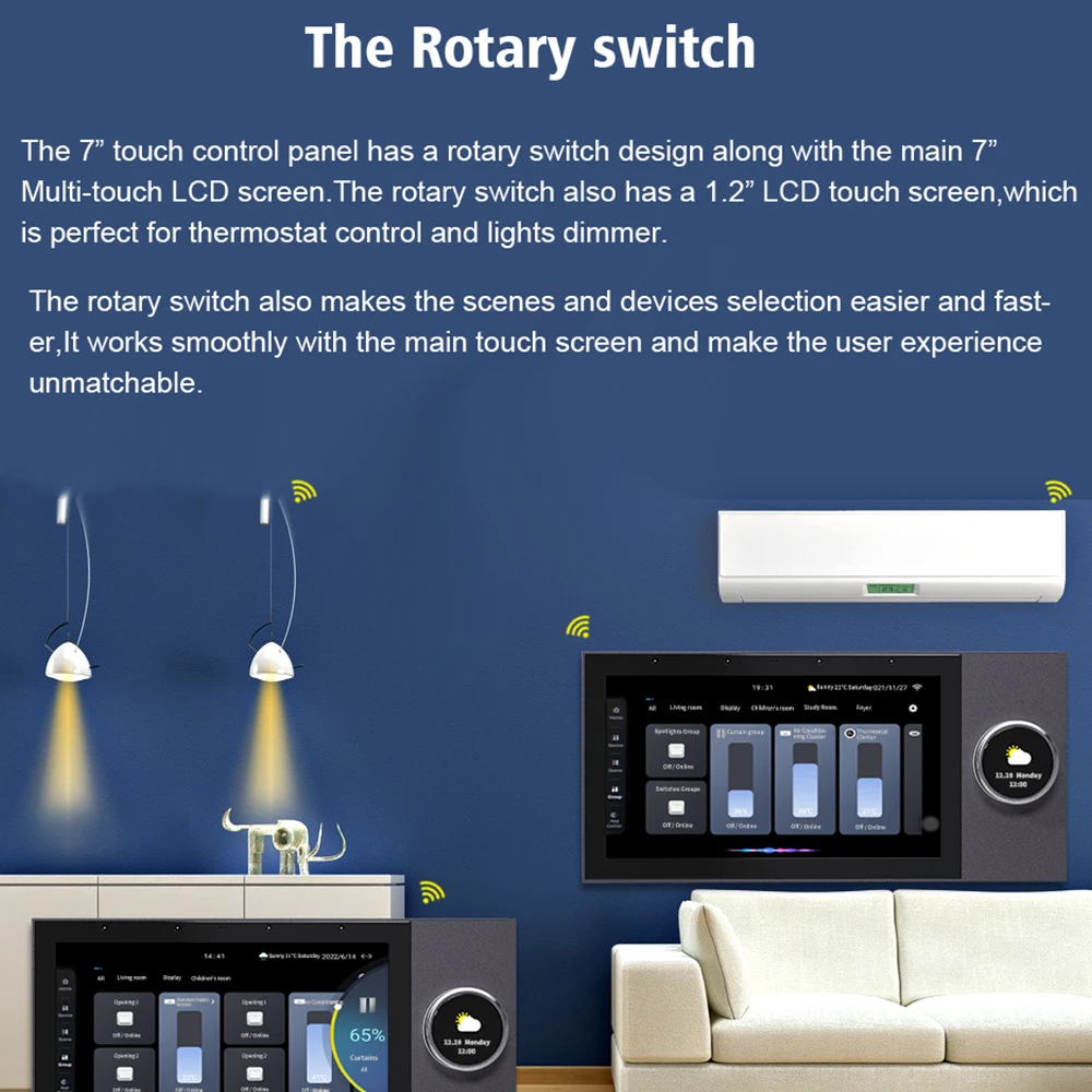 Tuya Smart Home Control Panel Zigbee Gateway Bluetooth Automation Screen 7 Inch Control Intelligent Devices Such as Curtain