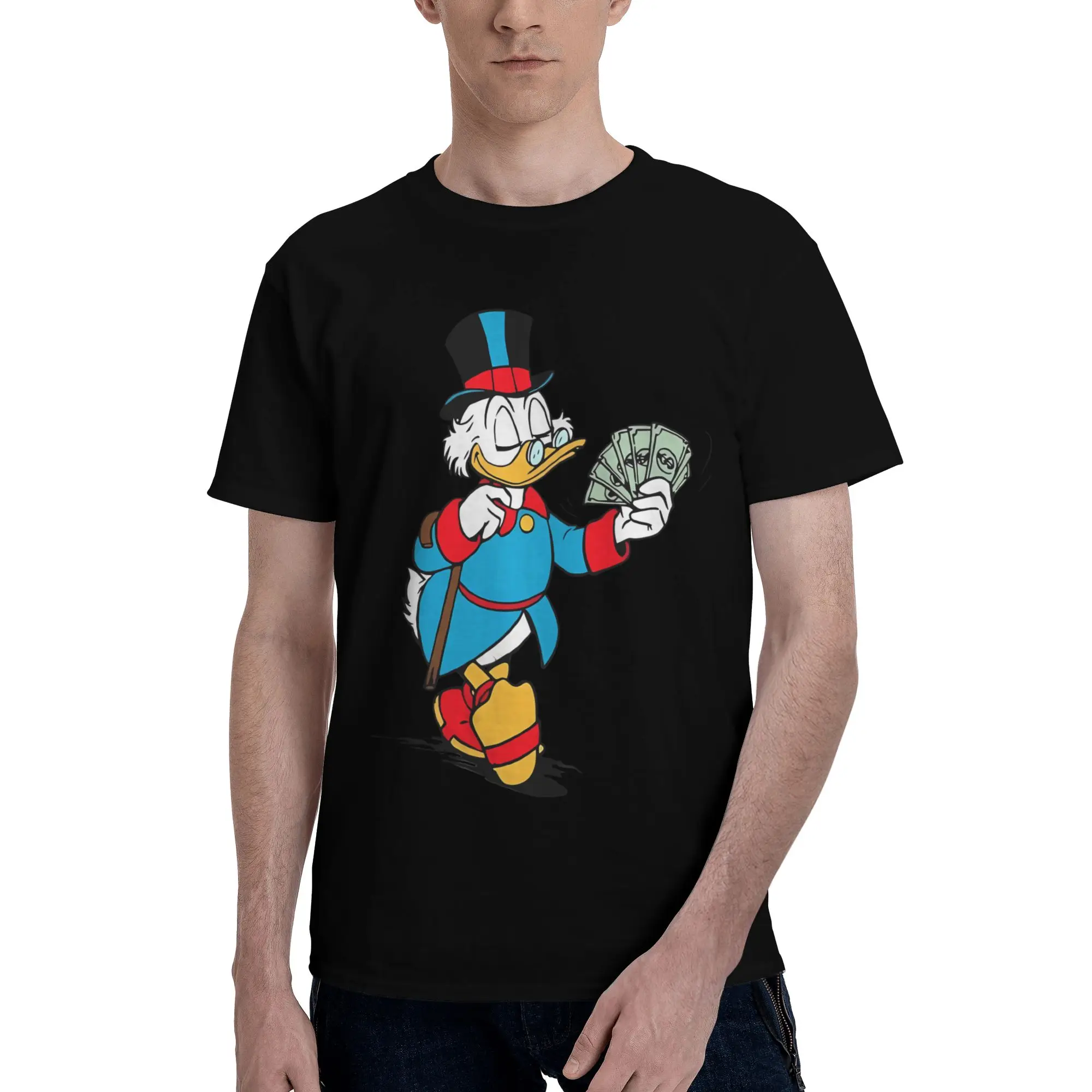 Oncle Picsou Moisture-Absorbing And Breathable Reversible T-shirt Niche Simplicity Cotton Tee