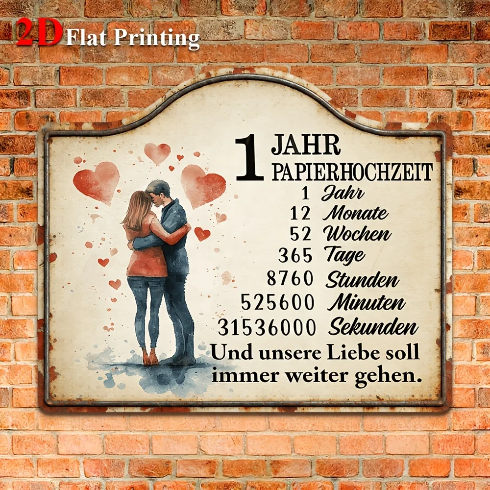 1pc, 2D Flat, Signs Metal Sheet Painting 