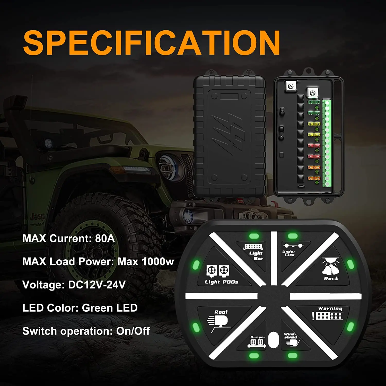 Imagem -02 - sem Fio Gang Switch Panel On-off Universal Power System Slim Touch Painel de Controle Caixa 80a Circuito Relé Sistema para Carro