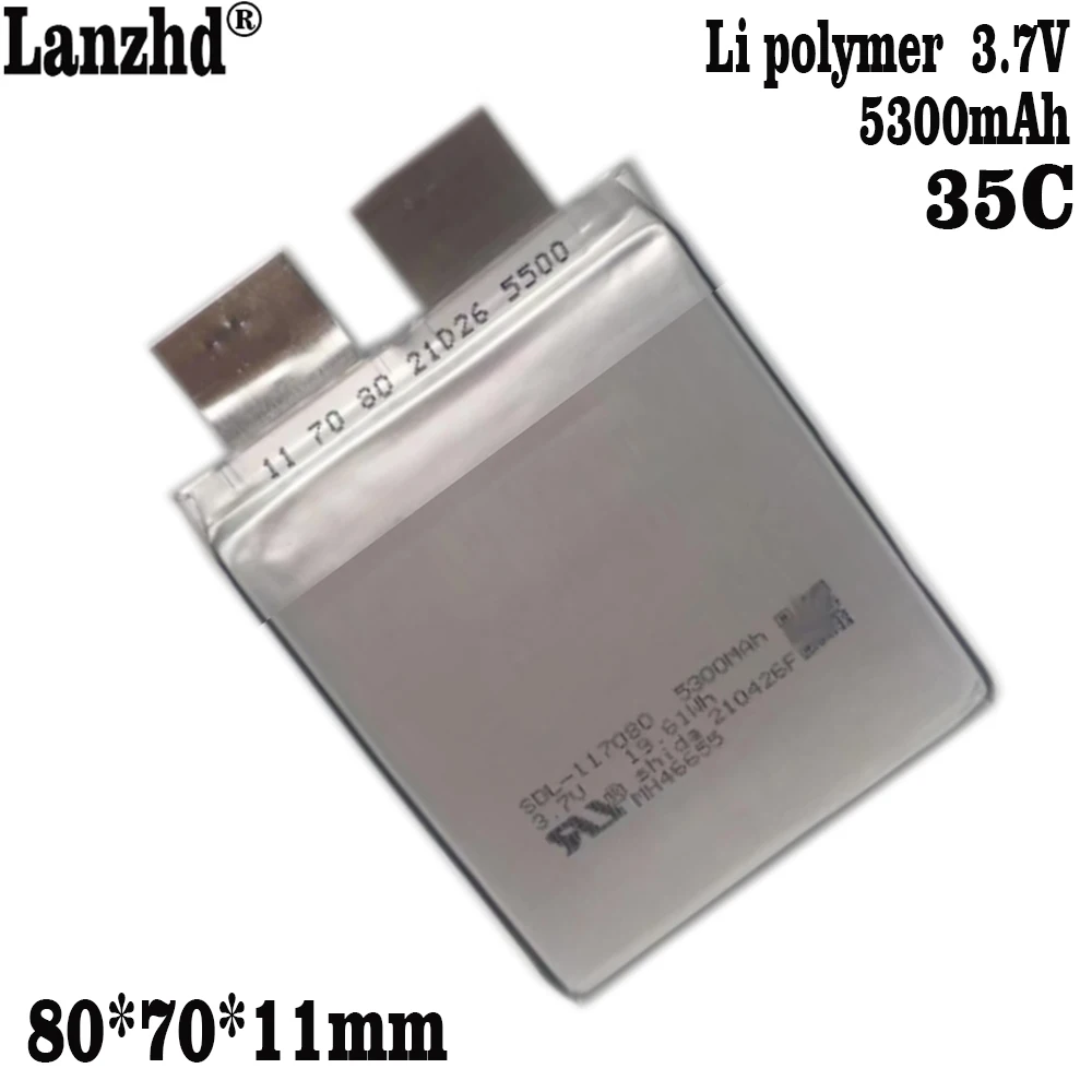 1-10 sztuk 117080 akumulator 35C Li 5300mAh 107080 857080 747080 akumulator 3.7V rozruch zapalnik samochodowy