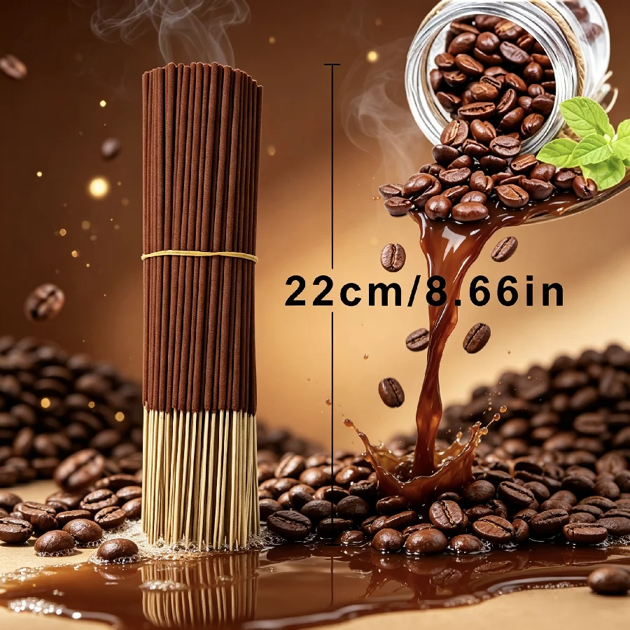 Coffee Scented Bamboo Incense Sticks, Aromatic Home Fragrance Sticks, Ideal for Home Decor, Reading, Tea Ceremony, Daily Ambianc