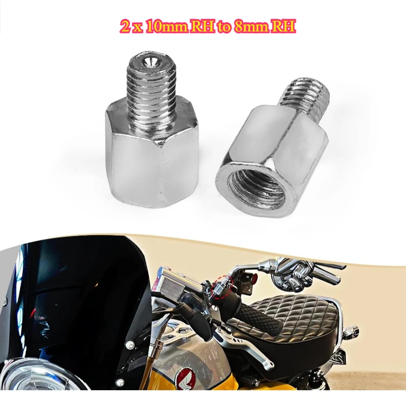 

Motorcycle Mirror Adapter Motorcycle Mirror Extender Height Adjustment Screw,10mm Right Hand Thread to 8mm Right Hand Thread