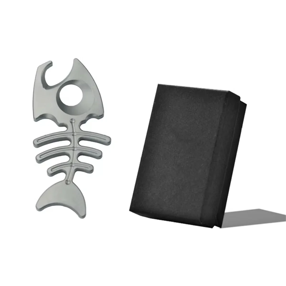 

A72P Titanium Alloy Fish Bone Keychain - Multifunctional Bottle Opener, Portable Necklace Gift for Outdoor Activities A