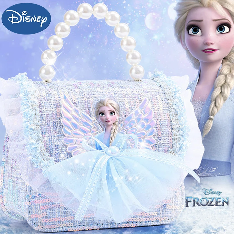 2024 New Disney Cartoon Handbag Princess Bag Frozen 2 Elsa Anna Shoulder Bag Girls Princess Sofia Baby Bag Kids Messenger Bag