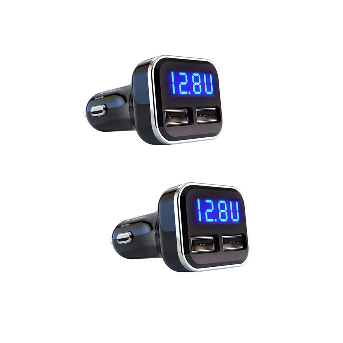 Monitor de bateria do carro com LED Voltage e Amps Display, carregador Volt Meter, apto para 11, XS, Galaxy S20, 2pcs