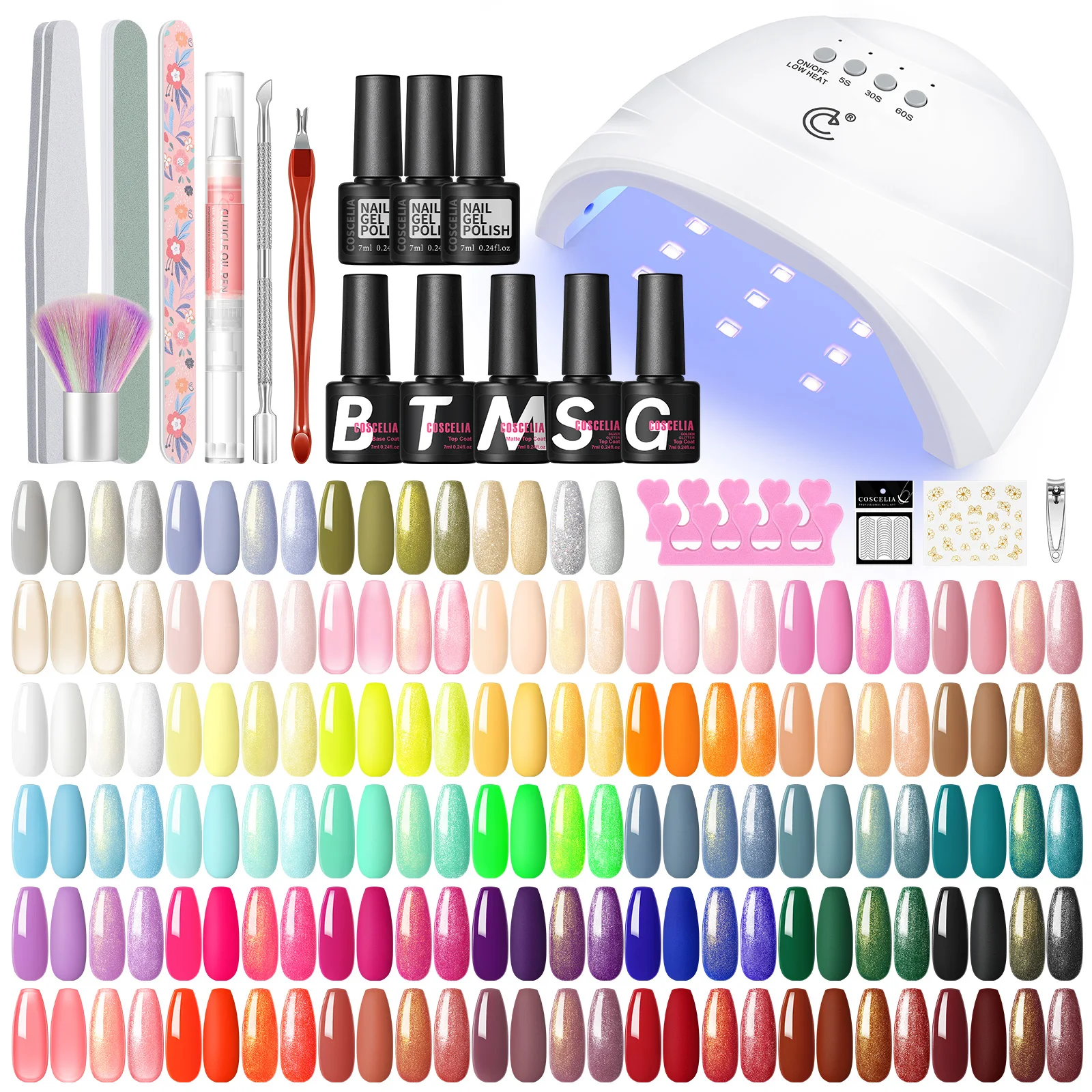 COSCELIA 40 colori Gel Nail Polish Starter Kit 7ml smalto per unghie con 36W UV LED Drying Lamp Vernis Kit Manicure Semi permanente