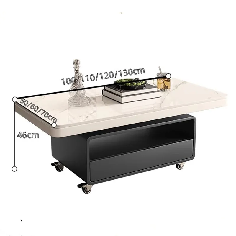 hh-Premium Aesthetic Coffee Table Luxury Simple Space Saving Vintage Side Table Nordic Modern Folding Table Home Furniture*
