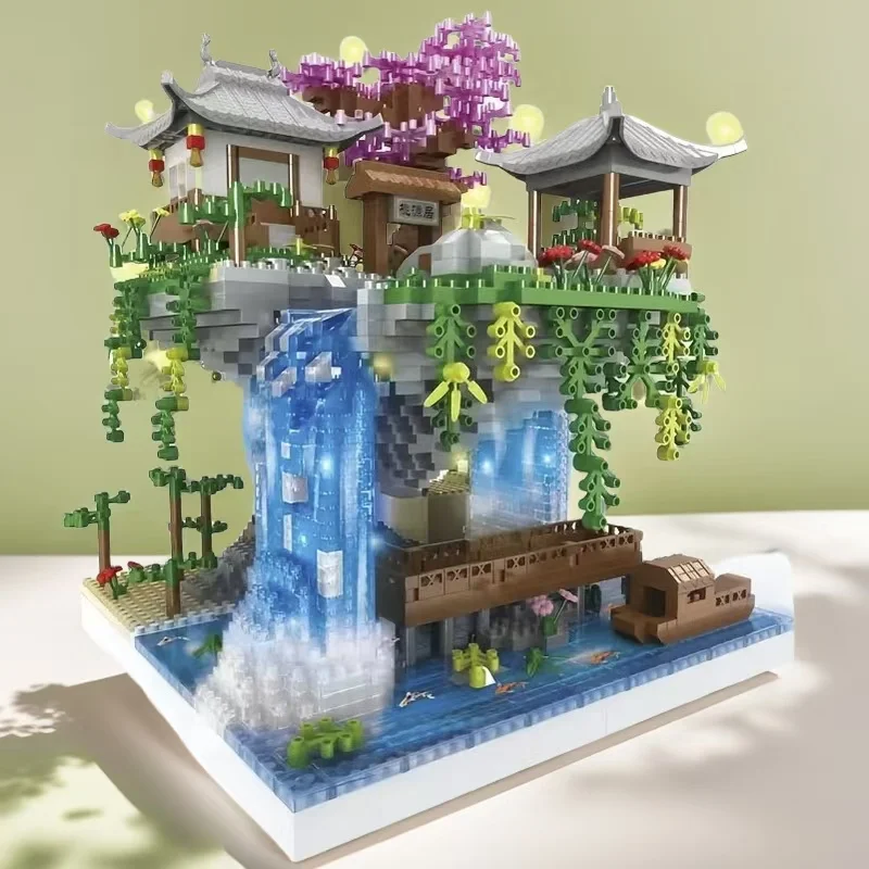 1680 pièces, jouets de blocs de construction Taohuatan, assemblage de jouets de blocs de construction créatifs faits à la main, matériau Abs, construction de couleurs mélangées B