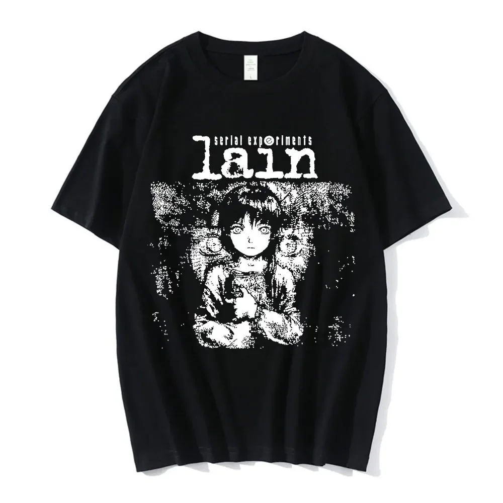 Anime Serial Experiments Lain T-Shirt Men Women Graphic T Shirts Unisex Iwakura Manga Girl Sci Fi Short Sleeve Tee Unisex Tops