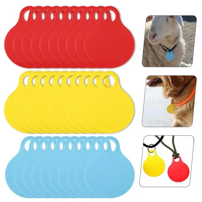 100Pcs Ear Tags No Numbers No Puncture Required Cattle Pig Sheep Hanging Tpu Circular Soft Tag Identification Card Farm Animal