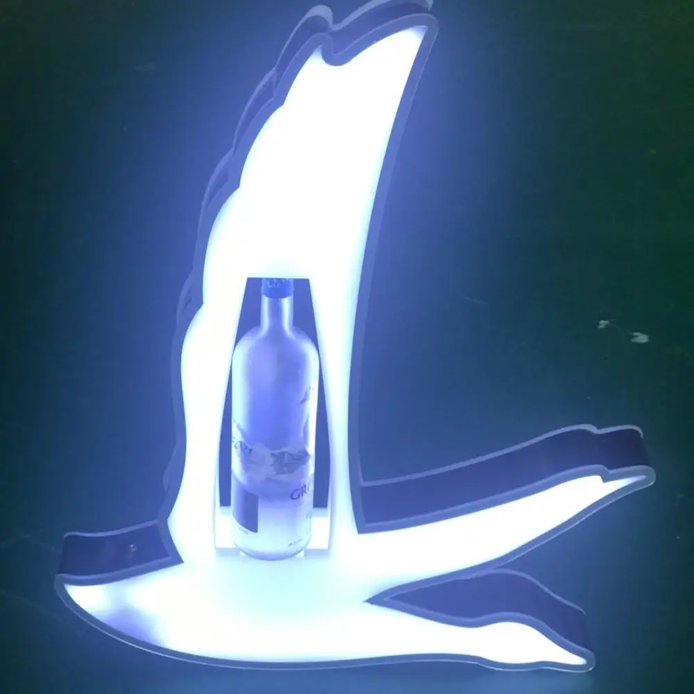 Cutting Logo LED Lighted Grey Goose Bottle Presenter For Night Club