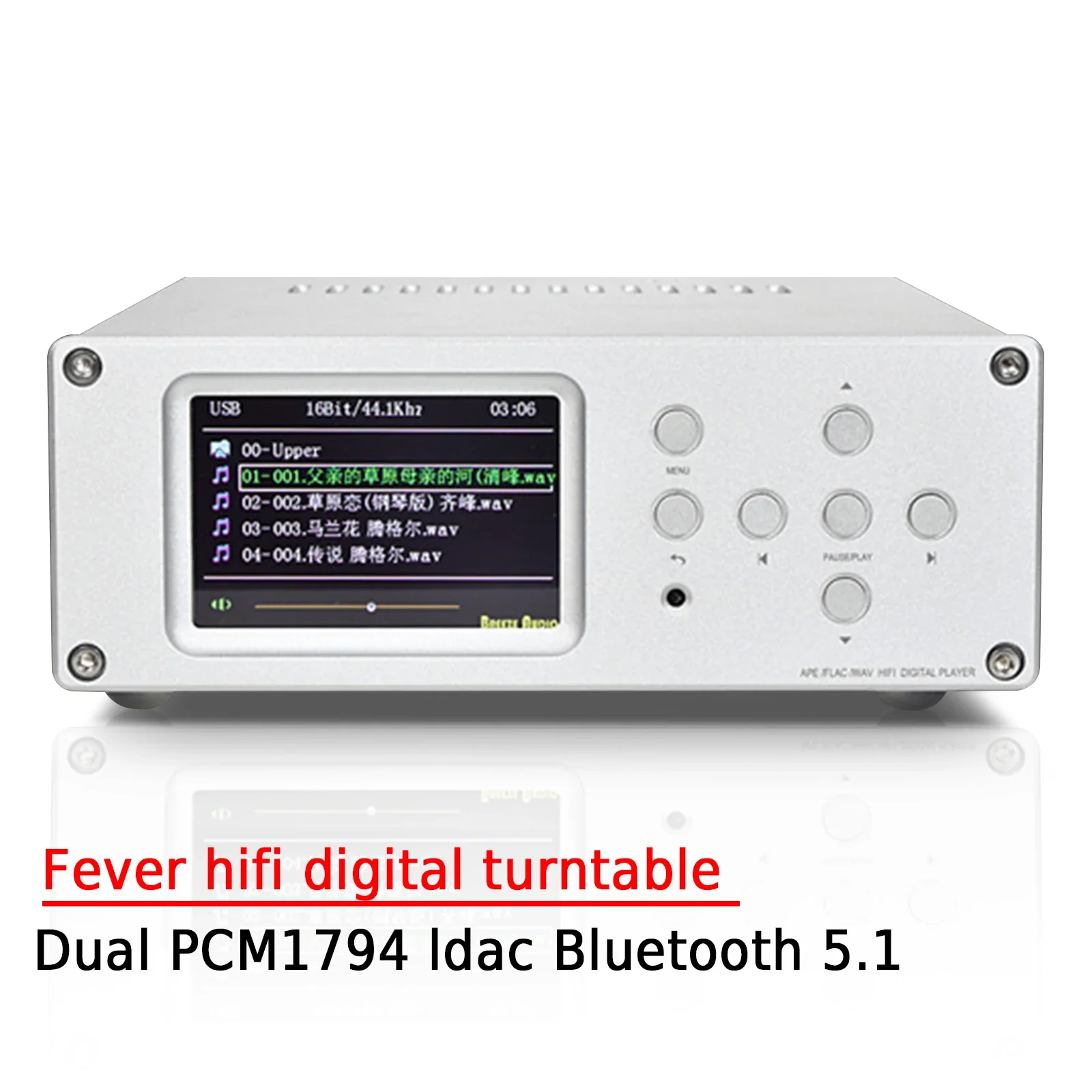 AMXEKR Fever Hifi Digital Turntable USB Stick Lossless Player Dual PCM1794 Audio Decoder Ldac Bluetooth 5.1