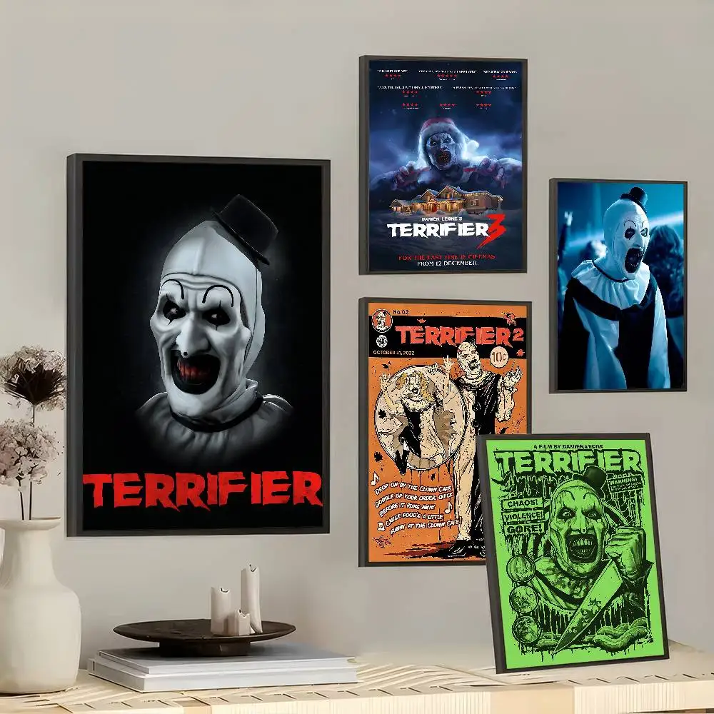 مجموعة Terrifier 321 الكلاسيكية لفيلم الرعب ورق أبيض ملصق ورق مقاوم للماء ملصق مقهى بار ملصقات الحائط