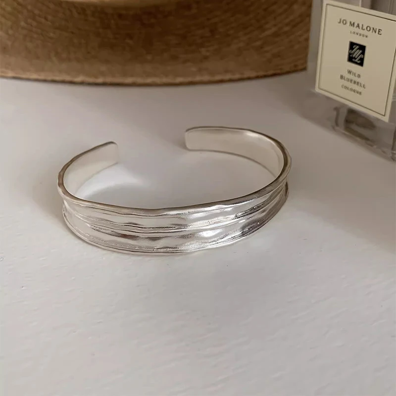 Foxanry Matte Texture Cuff Bracelets For Women Couples Minimalist Fashion Personality Elegant Handmade Party Jewelry Accessories