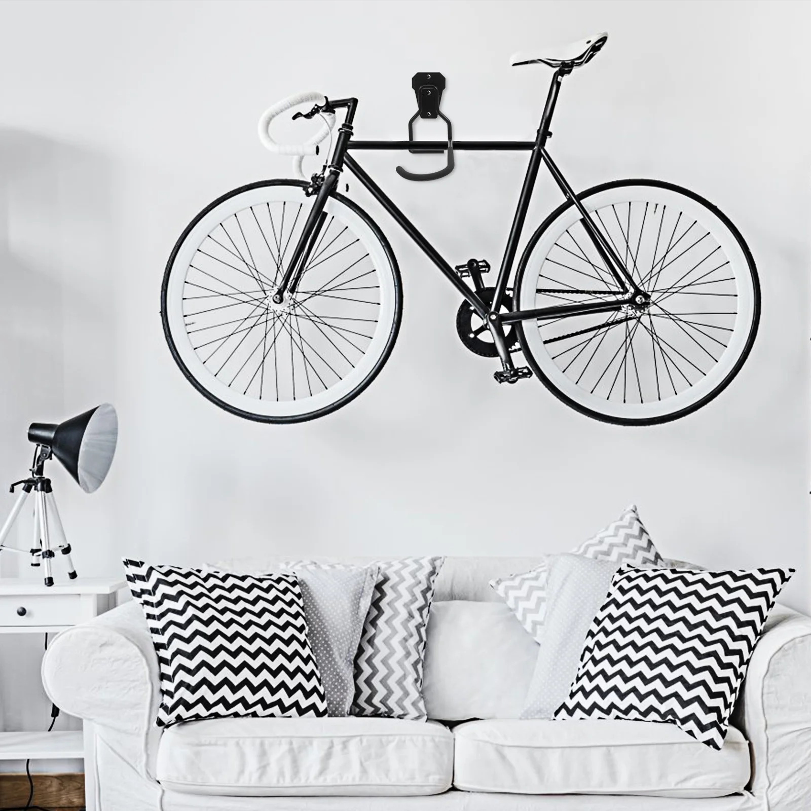 

4Pcs Garage Wall Hooks Iron Heavy Duty Bike Hangers Wall Mount Utility Rack for Bicycle Storage and Garage Tools